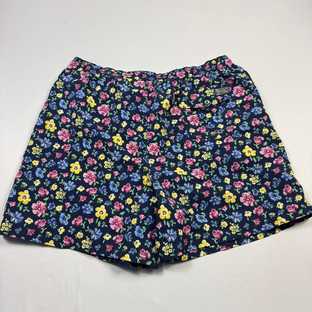 Polo Ralph‎ Lauren Swim Trunks Mens 2XB Big Navy Multi Floral Mesh Lined Shorts